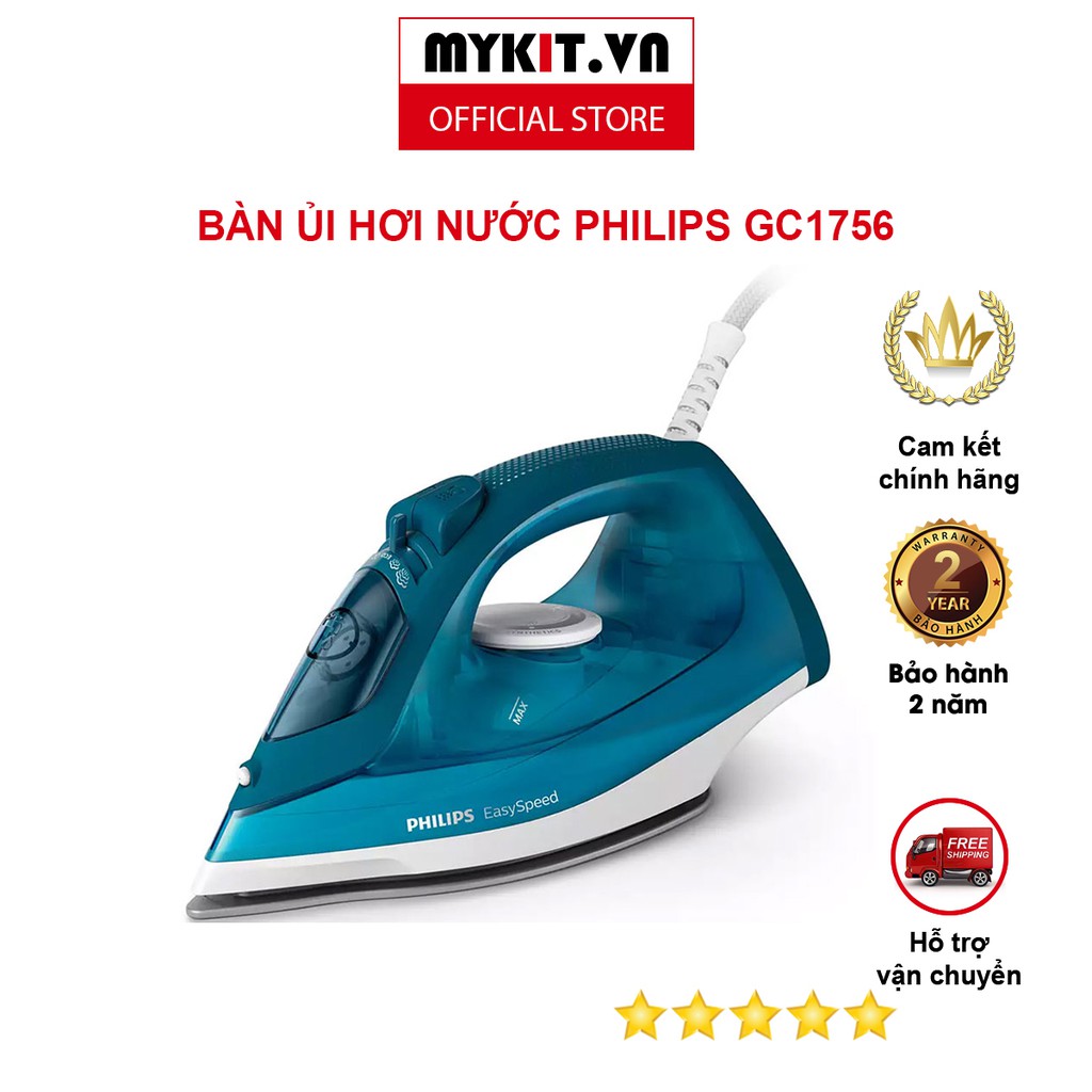 bàn ủi hơi nước philips gc1756 - Mykit Store