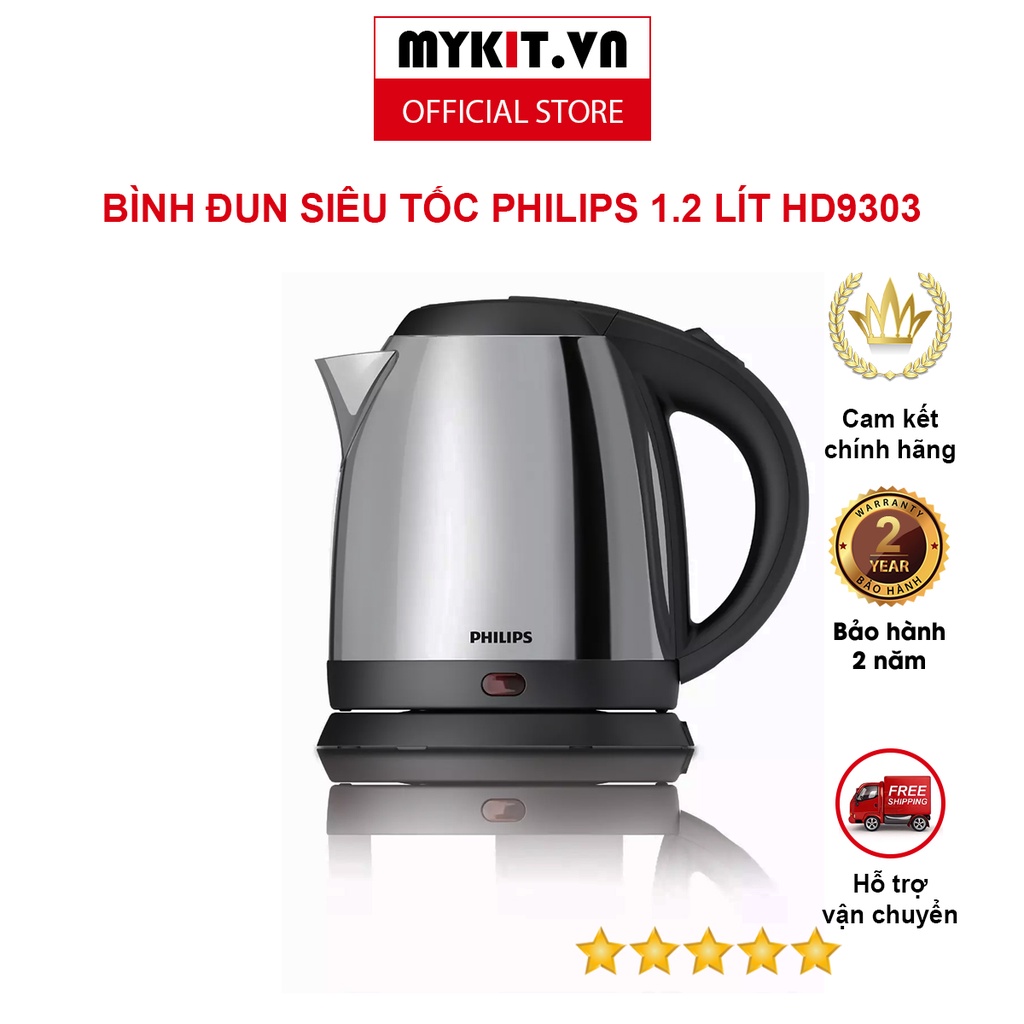 bình đun siêu tốc Philips 1.2 lít HD9303 - Mykit Store