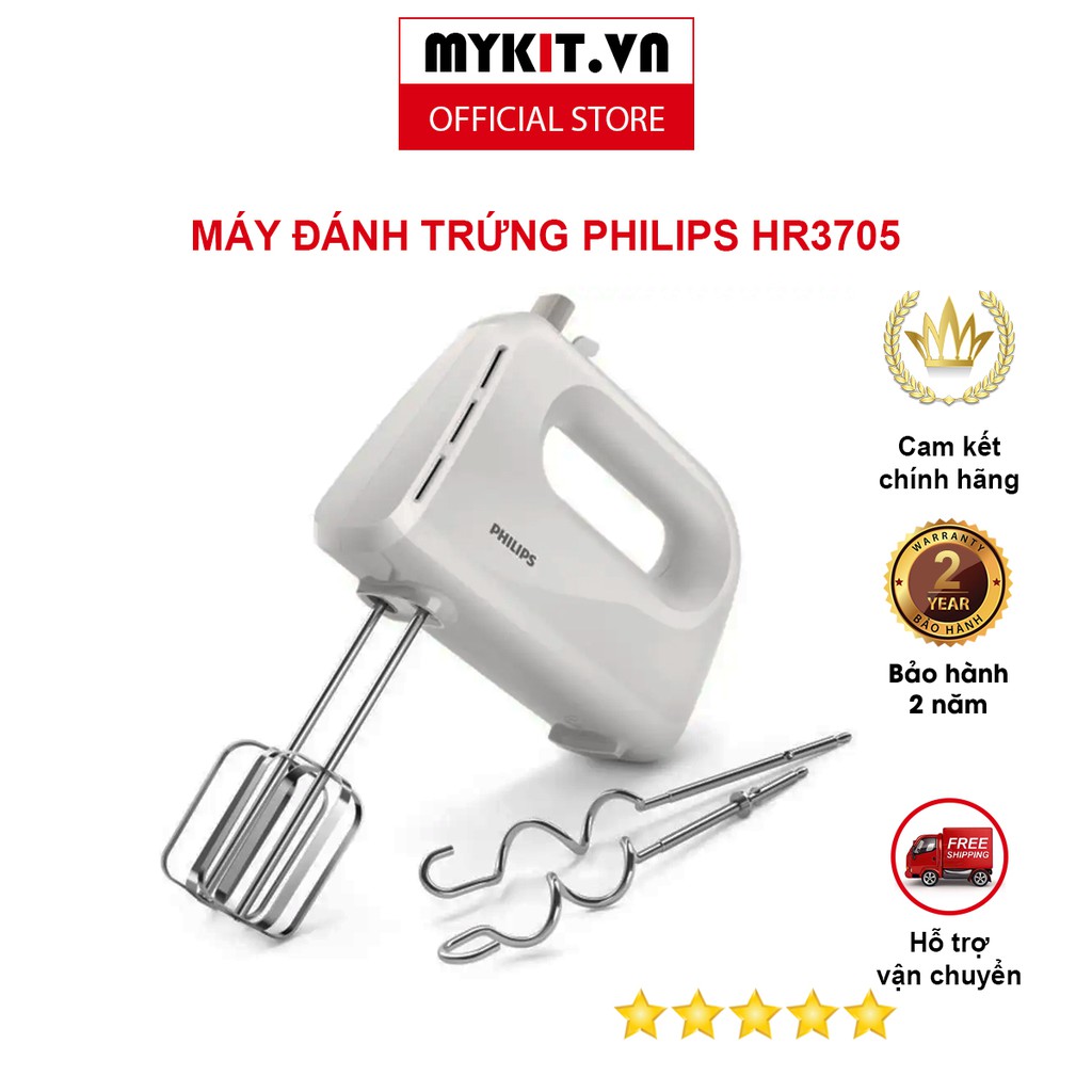 Máy Đánh Trứng Cầm Tay Philips HR3705 - Mykit Store