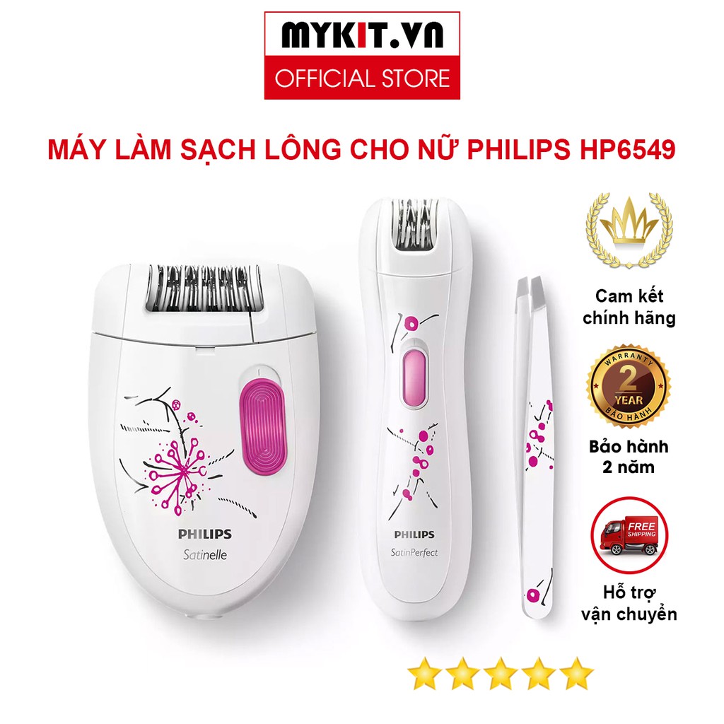 Máy làm sạch lông, máy nhổ mini, nhíp nhổ HP6549/01 - Mykit Store