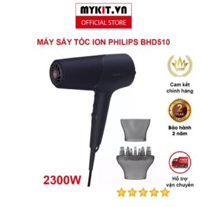 Máy sấy tóc Philips BHD510 - Công suất lớn 2300W, 4 lần ion - Mykit Store