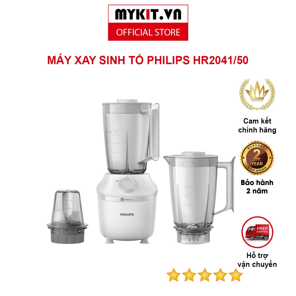 Máy xay sinh tố Philips HR2041/50 (3 cối) - Mykit Store
