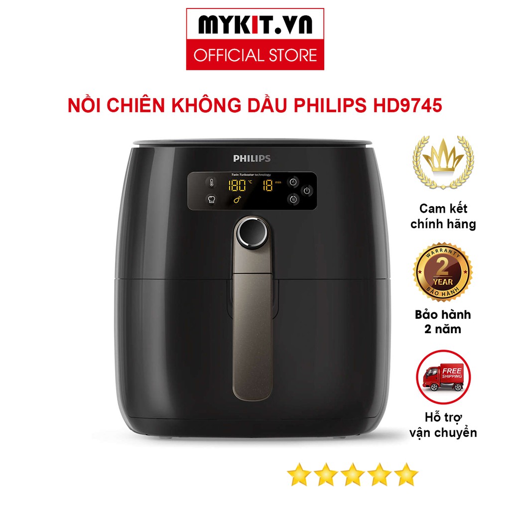 nồi chiên không dầu Philips 3.2 Lít HD9745 - Mykit Store