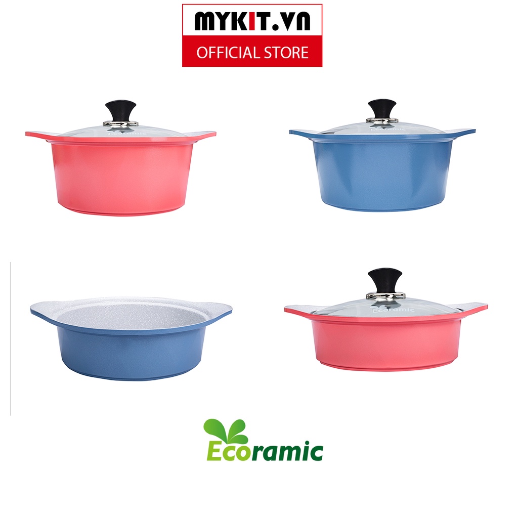 nồi Lẻ Nhiều size Ecoramic Hàn Quốc phủ 5 lớp chống dính ceramic siêu bền /HÀNG CHÍNH HÃNG- Mykit Store - XANH - 20 CM