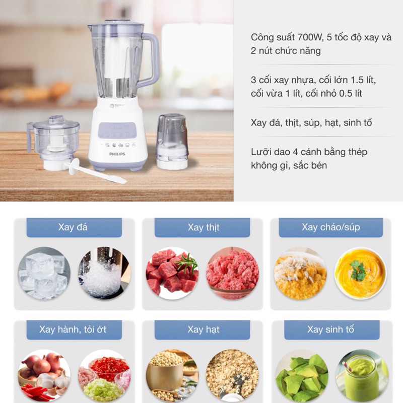 Máy xay sinh tố Philips HR221