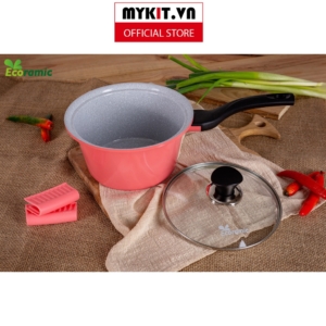 Quánh Ecoramic Hàn Quốc phủ 5 lớp chống dính ceramic siêu bền size 18cm- Mykit Store - HỒNG